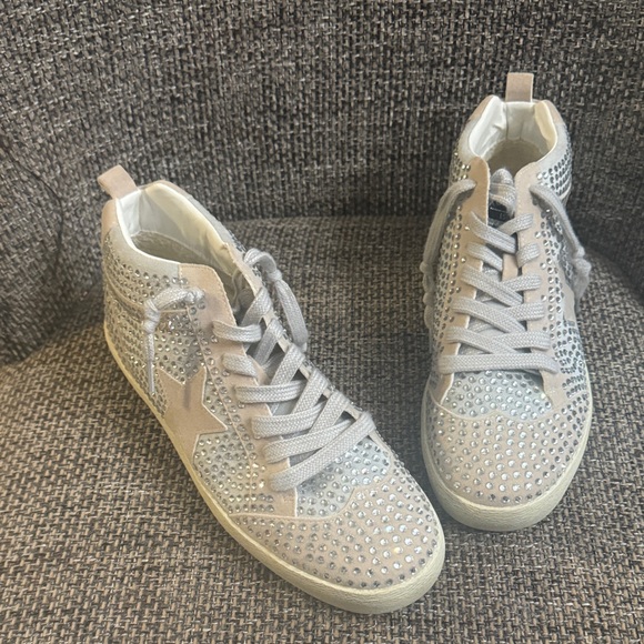 Mi.iM Miko Rubber Sole Lace-up Rhinestone Suede Star Sneakers size 8.5 - Picture 2 of 11